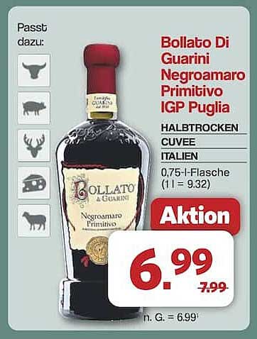 Bollato Di Guarini Negroamaro Primitivo IGP Puglia Halbtrocken 0,75 l