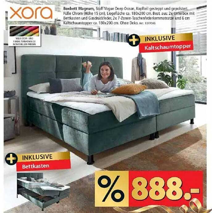 Boxbett Magnum mit Kaltchaumtopper und Bettkasten