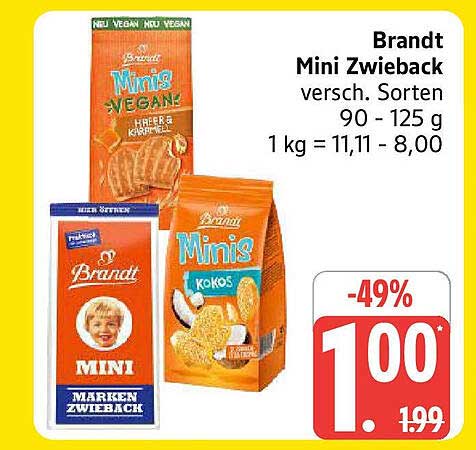 Brandt Mini Zwieback – verschiedene Sorten