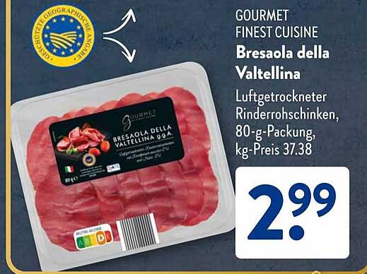 Bresaola della Valtellina - Luftgetrockneter Rinderrohschinken
