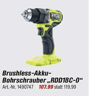 Brushless-Akku-Bohrschrauber „RDD18C-0“