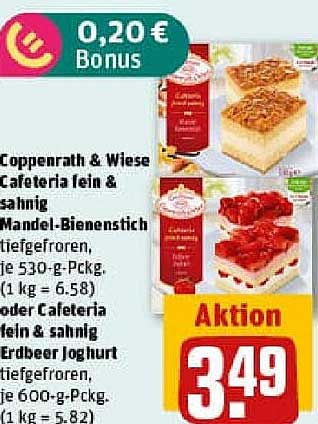 Cafeteria fein & sahnig Mandel-Bienenstich oder Erdbeer Joghurt