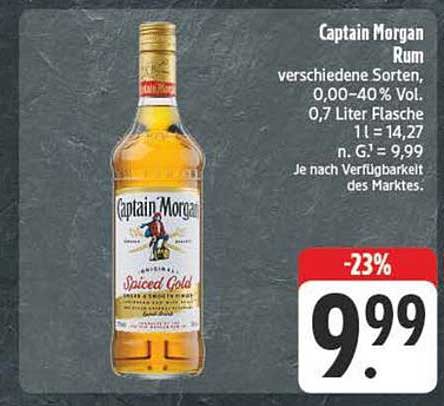 Captain Morgan Rum – Spiced Gold und weitere Sorten