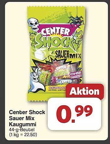 Center Shock Sauer Mix Kaugummi 44-g-Beutel