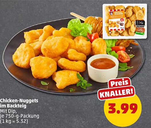 Chicken-Nuggets im Backteig mit Dip, 750 g