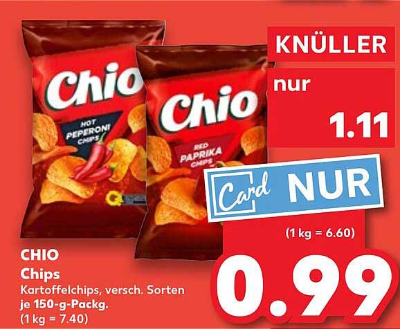 CHIO Chips – Kartoffelchips, verschiedene Sorten