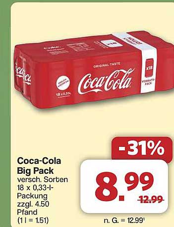 Coca-Cola Big Pack 18 x 0,33l