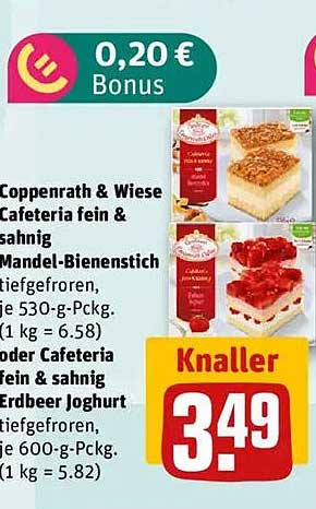 Coppenrath & Wiese Cafeteria fein & sahnig Mandel-Bienenstich oder Erdbeer Joghurt