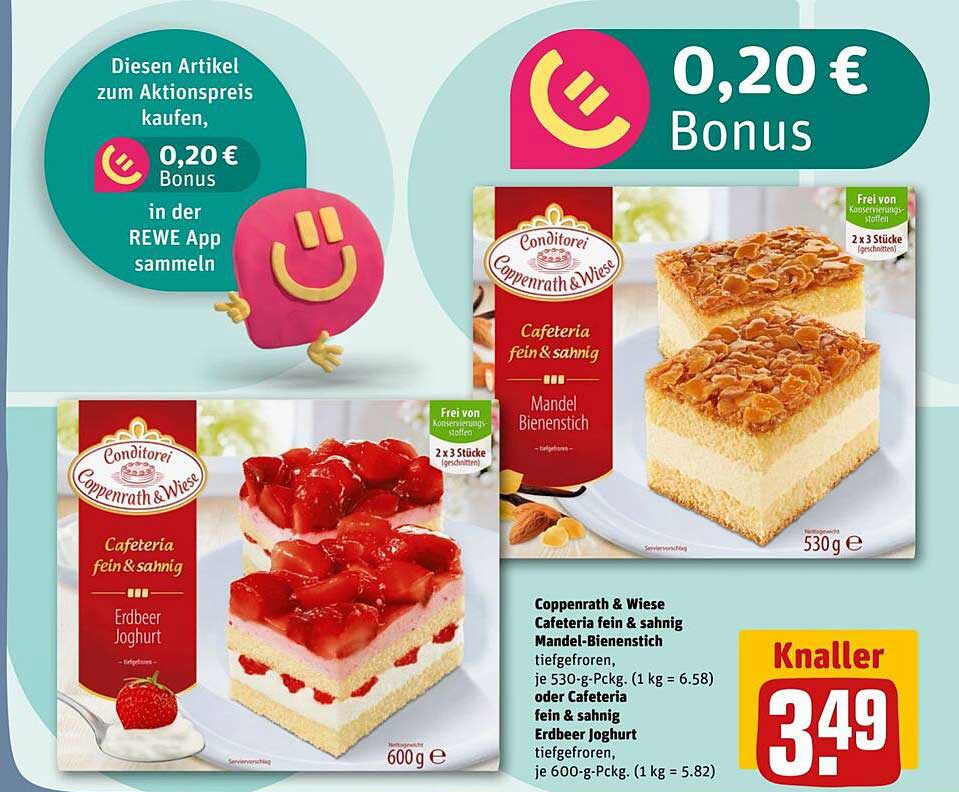 Coppenrath & Wiese Cafeteria fein & sahnig Mandel-Bienenstich Tiefkühl, 530 g für 3,49 €