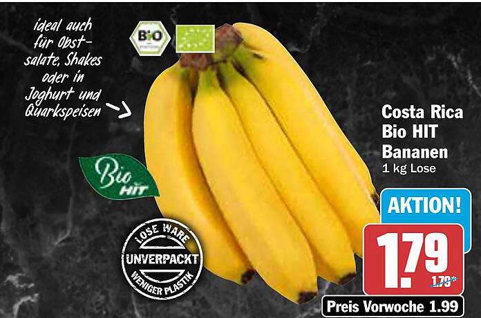 Costa Rica Bio HIT Bananen 1 kg Lose