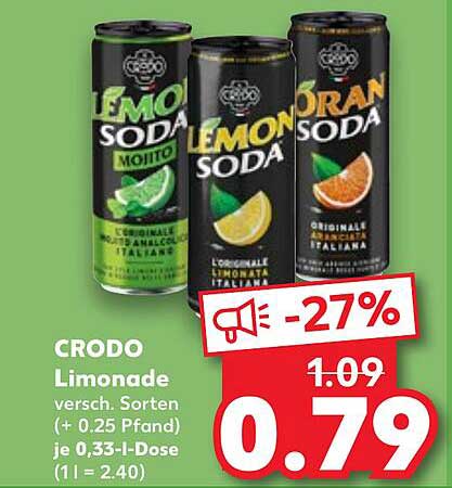 CRODO Limonade in verschiedenen Sorten – jetzt reduziert!