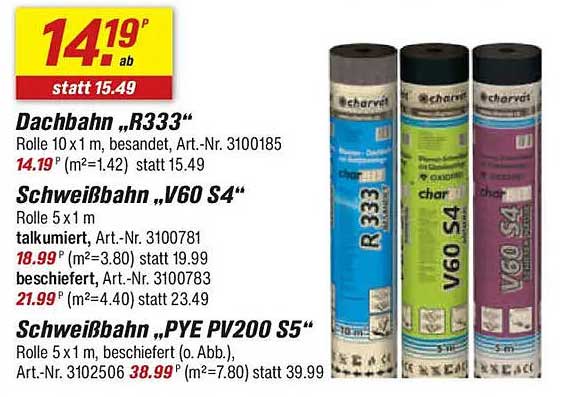 Dachbahn „R333“ - 14,19 € statt 15,49 €