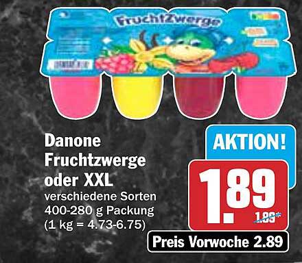 Danone Fruchtzwerge oder XXL – verschiedene Sorten in der 400-280 g Packung
