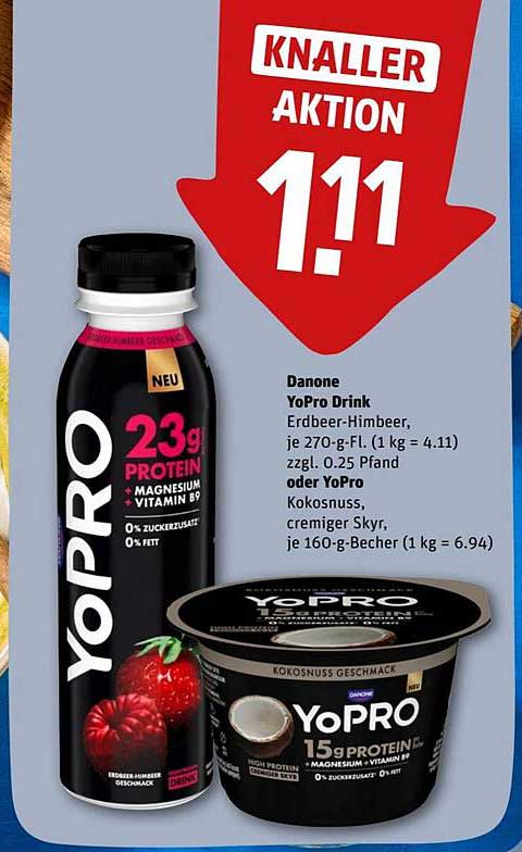Danone YoPro Drink Erdbeer-Himbeere 270 g