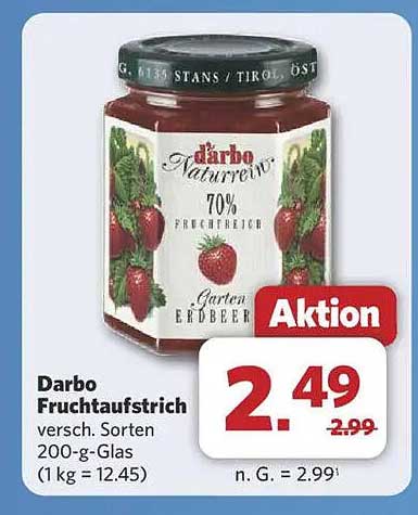 Darbo Fruchtaufstrich verschiedene Sorten 200-g-Glas