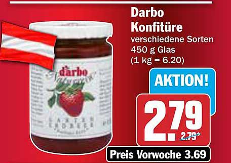 Darbo Konfitüre verschiedene Sorten 450 g Glas