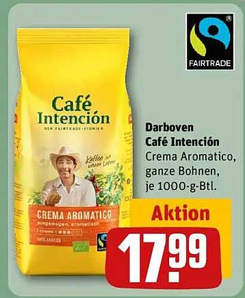 Darboven Café Intención Crema Aromatico, ganze Bohnen, je 1000-g-Btl.