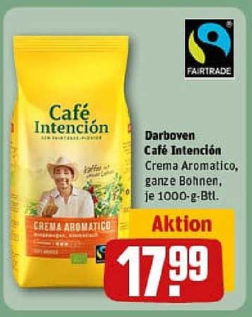 Darboven Café Intención Crema Aromático, ganze Bohnen, je 1000-g-Btl.