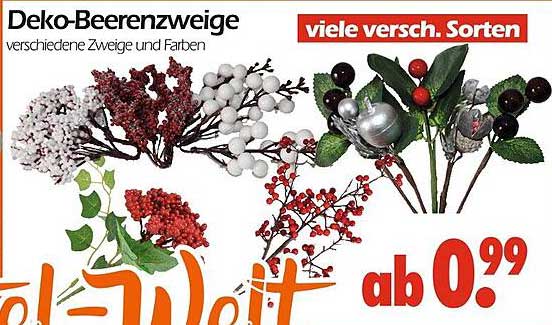 Deko-Beerenzweige - verschiedene Zweige und Farben