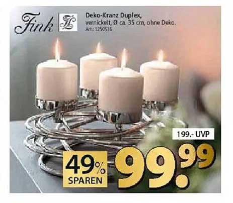 Deko-Kranz Duplex, vernickelt, Ø ca. 35 cm, ohne Deko