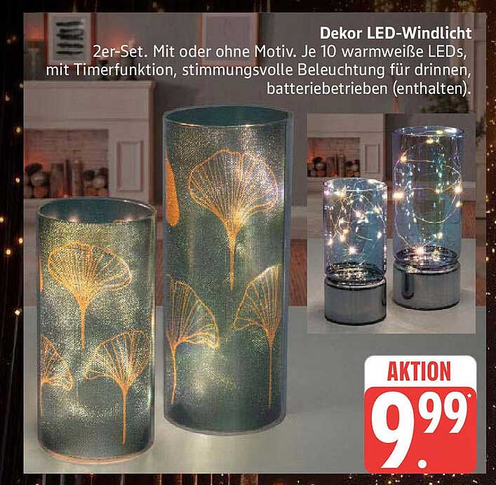 Dekor LED-Windlicht 2er-Set