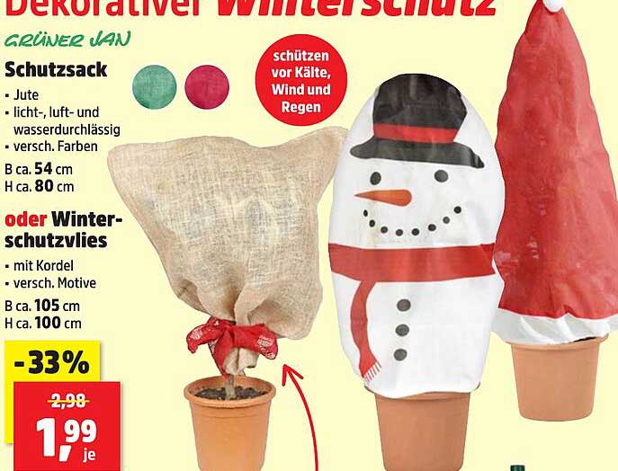 Dekorativer Winterschutz – Schutzsack und Wintervlies von Grüner Jan