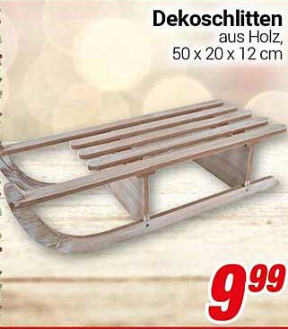 Dekoschlitten aus Holz, 50 x 20 x 12 cm