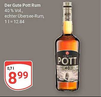 Der Gute Pott Rum 40 % Vol., echter Übersee-Rum