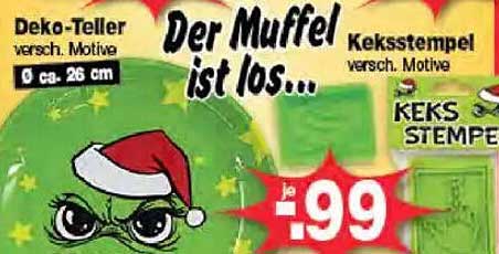 Der Muffel ist los – Dekoteller und Keksstempel in verschiedenen Motiven