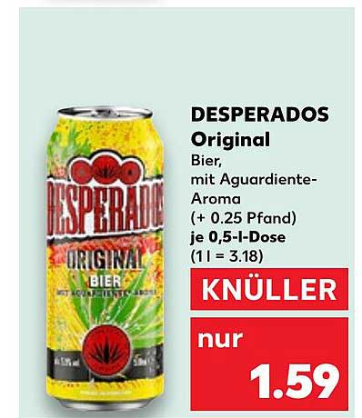 DESPERADOS Original Bier, mit Aguardiente-Aroma