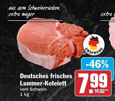 Deutsches frisches Lummer-Kotelett vom Schwein, 1 kg