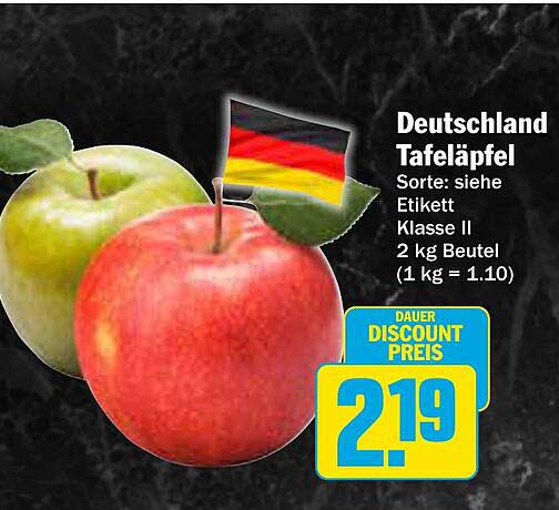 Deutschland Tafeläpfel 2 kg Beutel