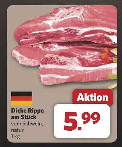 Dicke Rippe am Stück vom Schwein, natur 1 kg