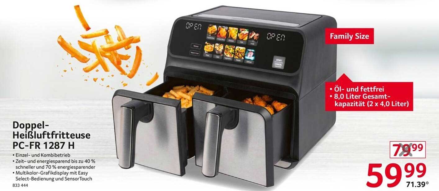 Doppel-Heißluftfritteuse PC-FR 1287 H