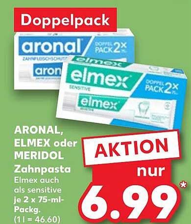 Doppelpack ARONAL, ELMEX oder MERIDOL Zahnpasta