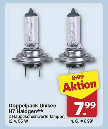 Doppelpack Unitec H7 Halogen