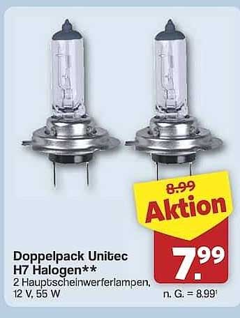 Doppelpack Unitec H7 Halogen