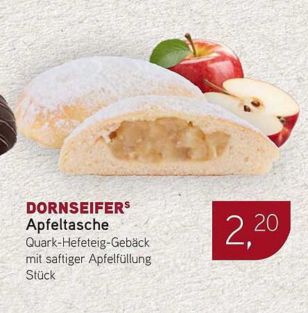 DORNSEIFERS Apfeltasche - Quark-Hefeteig-Gebäck mit saftiger Apfelfüllung