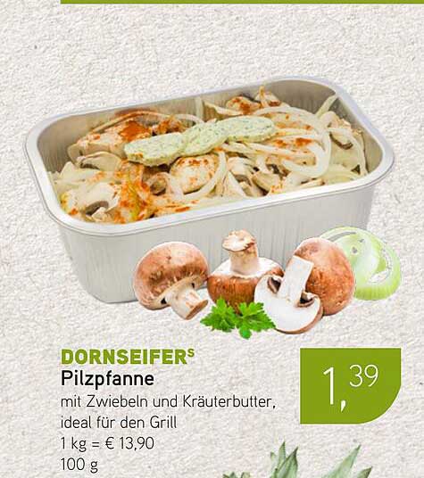 DORNSEIFERS Pilzpfanne mit Zwiebeln und Kräuterbutter, ideal für den Grill