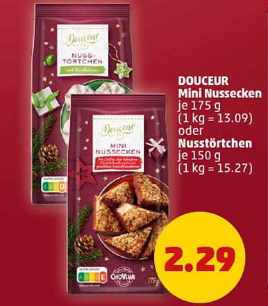DOUCEUR Mini Nussecken 175 g oder Nusstörtchen 150 g