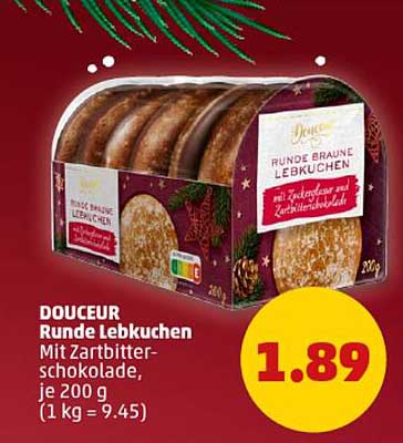 DOUCEUR Runde Lebkuchen mit Zartbitterschokolade, je 200 g