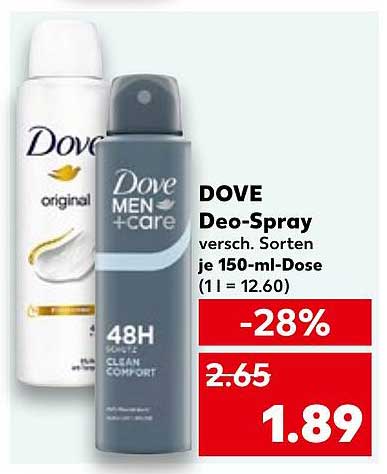 DOVE Deo-Spray, verschiedene Sorten 150-ml-Dose