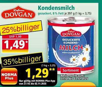 Dovgan Kondensmilch - gezuckert, 8% Fett