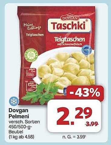 Dovgan Pelmeni Teigtaschen mit Schweinefleisch 450g