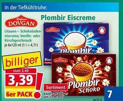 DOVGAN Plombir Eiskreme 6er Pack (Schokolade, Vanille oder Kirschgeschmack)