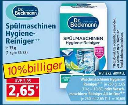 Dr. Beckmann Spülmaschinen Hygiene-Reiniger 75 g