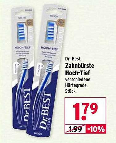 Dr. Best Zahnbürste Hoch-Tief verschiedene Härtegrade, Stück