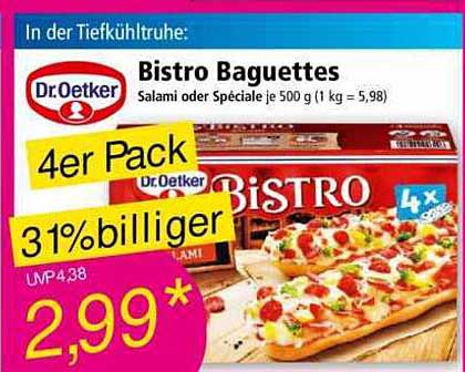 Dr. Oetker Bistro Baguettes 4er Pack – Salami oder Spezialitäten