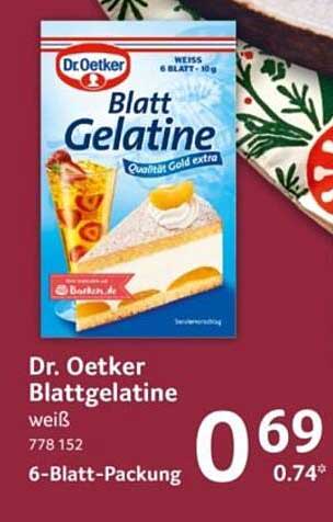 Dr. Oetker Blattgelatine weiß 6-Blatt-Packung