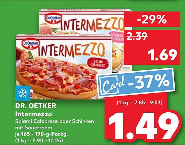 DR. OETKER Intermezzo Pizzen – Salami Calabrese oder Schinken mit Sauerrahm
